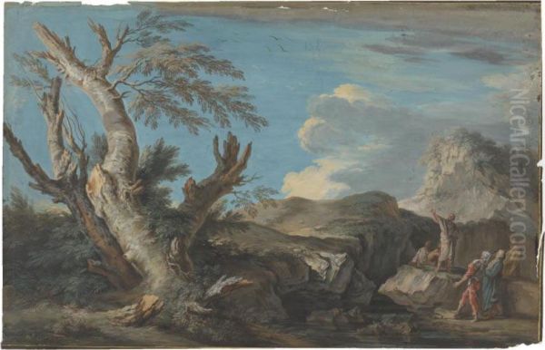 Mountainous Landscape With Figures - view 1