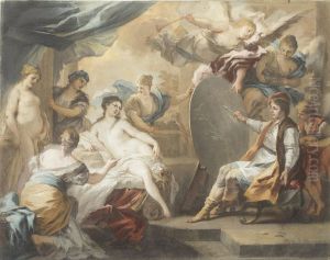 Zeuxis Painting Helena, After Solimena by Joseph Goupy