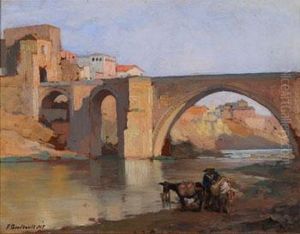 Le Porteur D'eau Pres Du Pont by Pierre Gourdault