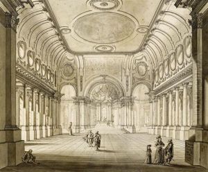 Church Interior With Figures by Johann Franz Gout