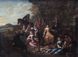 Paesaggio Con Convivio Di Nobili by Hendrik Govaerts
