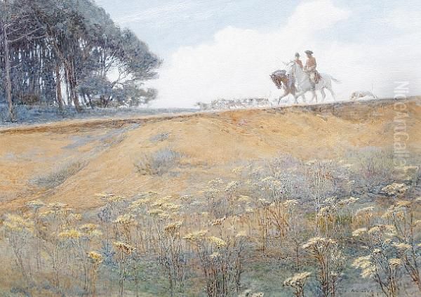 Two Huntsmen With Hounds - view 1