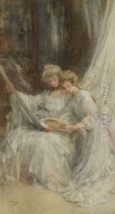 Playing With Her Dolls; Sisters by Mary L. Gow