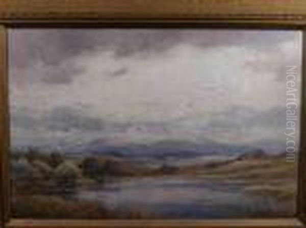 Cattlebeside A Pond In A Cloudy Landscape - view 1