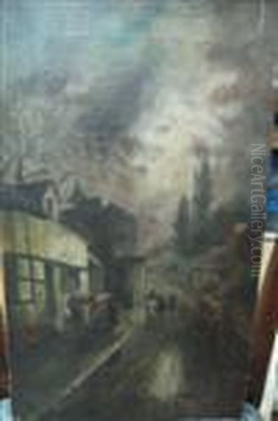 A Country Village At Moonlight - view 1