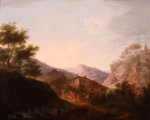 Paesaggio Della Val Brembana Con Cascinale E Contadino by Marco Gozzi