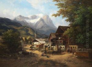 Tiroler Berge Mit Viehstaffage