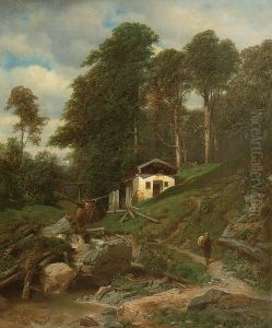 Pejzaz Alpejski Z Okolic Ramsau by Henryk Grabinski
