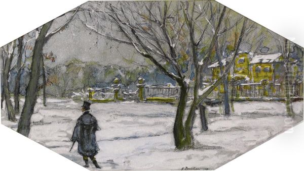 Strolling In The Snow Outside The Dacha - view 1