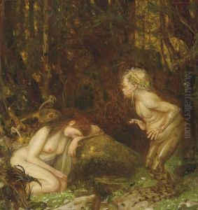A Water Sprite Consoling A Nymph by Paul Grabwinkler