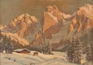 Alpenlandschaft Im Winter by Peter Grabwinkler