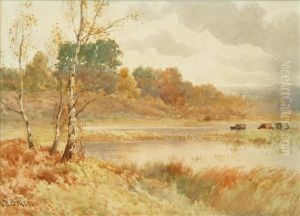 Cattle In Awater Meadow by James Edward Grace