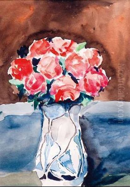 Czerwone Roze W Wazonie - view 1