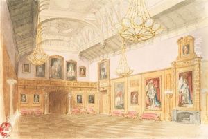 Waterloo Galerie In Schloss Windsor by Carl Georg Anton Graeb