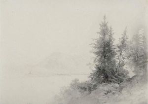 Blick Auf Den Tegernsee Mit Dem Wallberg Im Hintergrund. 1839 by Carl Georg Anton Graeb
