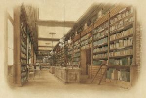 Interieur Eines Bibliothekssaals Th by Paul Graeb