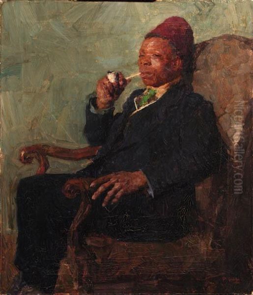 Man Smoking A Pipe - view 1