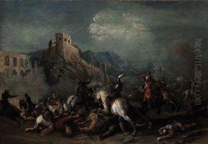 Battaglia Tra Cavalieri Turchi E Cristiani