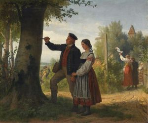 Abschied Des Litauischen Landwehrmannes Von Seiner Geliebten by Gustav Graef