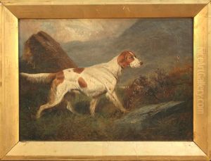 Study Of A Setter In A Moorland Landscape by Colin Graeme Roe