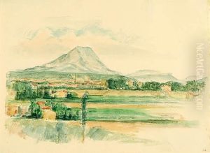 Provencalische Landschaft Mit Dem Mont St. Victoire. by Gottfried Graf