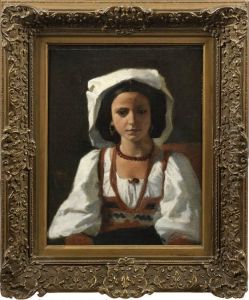 Brustportrait Eines Italienischen Madchens by Johann Graf
