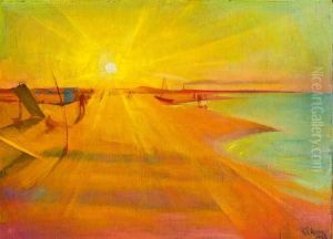 Sonnenuntergang Am Meer by Ludwig Ferdinand Graf