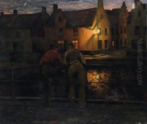Kanallandschaft Bei Nacht