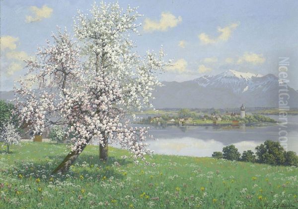 Obstblute Am Chiemsee - Blick Auf Die Fraueninsel - view 1