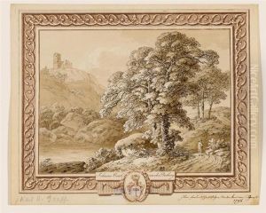 River Landscape With Castle Ruin, 1796. by Carl Anton Graff