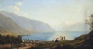 Vue Du Lac Depuis Clarens, Paysage Anime by John Graff
