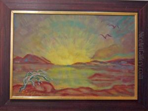 "solnedgang I Havet".
