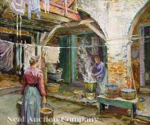 Wash Day, Vieux Carre Courtyard