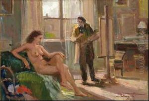 Il Pittore E La Modella by Ovidio Gragnoli