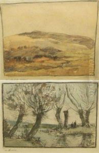 Inscribed Wensleydale; And Willows by George Graham