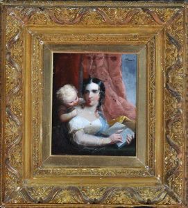 A Young Woman Reading From A Book To A Small Child by John Graham Gilbert