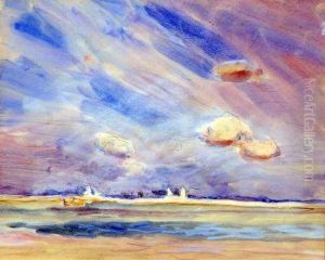 Estuary View With Distant Shipping