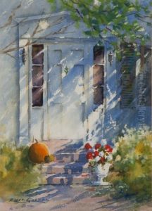 Pumpkin In Doorway