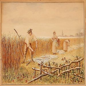 An Autumn Afternoon - Shepherd & Sheep by H.A. Graham Yooll