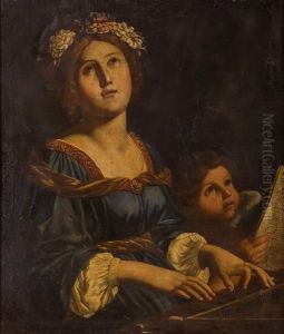 Santa Cecilia Con L'angelo by Antiveduto Grammatica