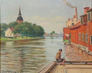 Canal Scene by Julius Granberg