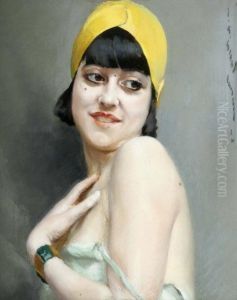 Portrait De Femme by Jean-Albert Grand-Carteret