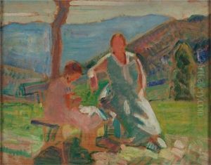 Paesaggio Con Due Figure by Giovanni Grande