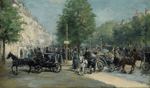 Avenue Des Champs Elysee by Edmond Georges Grandjean