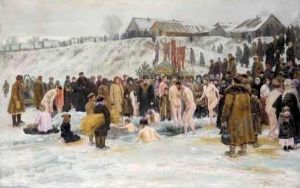 Bathing After The Blessing Of The Waters On The Sixth January, Feast Of The Epiphany by Nikolai Karlovich Grandkovskii