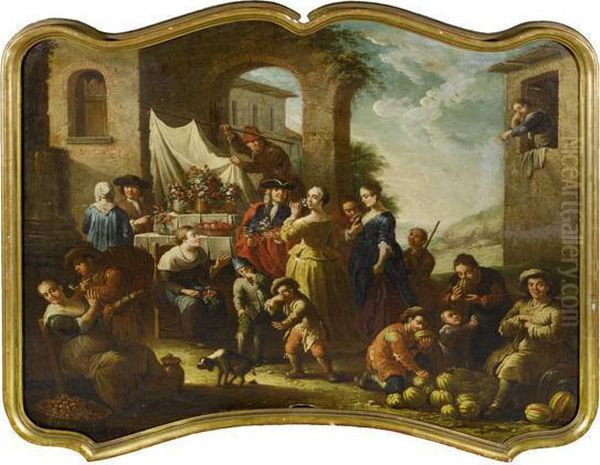 Overdoor Counterparts: Allegory Of The Senses Of Smell And Taste - view 1