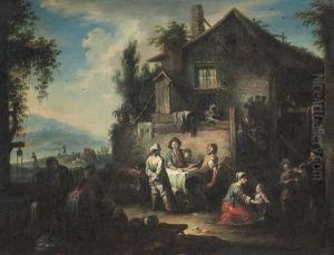 Paesaggio Con Scena Di Vita Contadina by Giovanni Michele Graneri