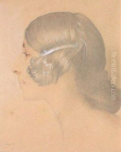 Profil De Jeune Femme by Joseph Granie
