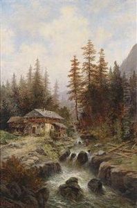"the Babblingstream Near The Mill At Spital On The Pyrhn" by Leopold Graninger