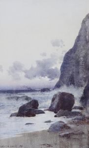 The Beach At High Tide by Carleton Grant